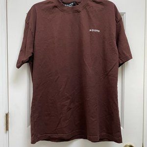 HOURS Collection Drop Shoulder Brown T Shirt Size S